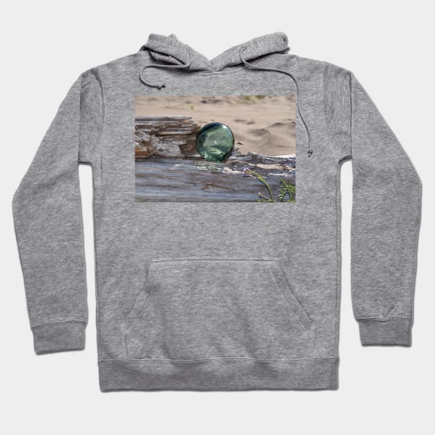 Japanese Glass Fishing Float Beach Photography Hoodie by DeniseBruchmanPhotography